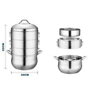 idrop [ 30CM ] 3 LAYER Multilayer Stainless Steel Kitchen Steamer Cooker / Periuk Memasak & Stim Bertingkat / 多层不锈钢厨房蒸锅炊具