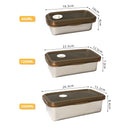 idrop [ 3PCS SET ] SUS316 Stainless Steel Lunch Box [ 600ml / 1200ml / 2000ml ] Rectangular Bento with Sealed Lid Cover / Bekas Makanan Keluli Tahan Karat 3 Set / 日式扁长形316不锈钢保鲜盒三件套(2000/1200/600ML)