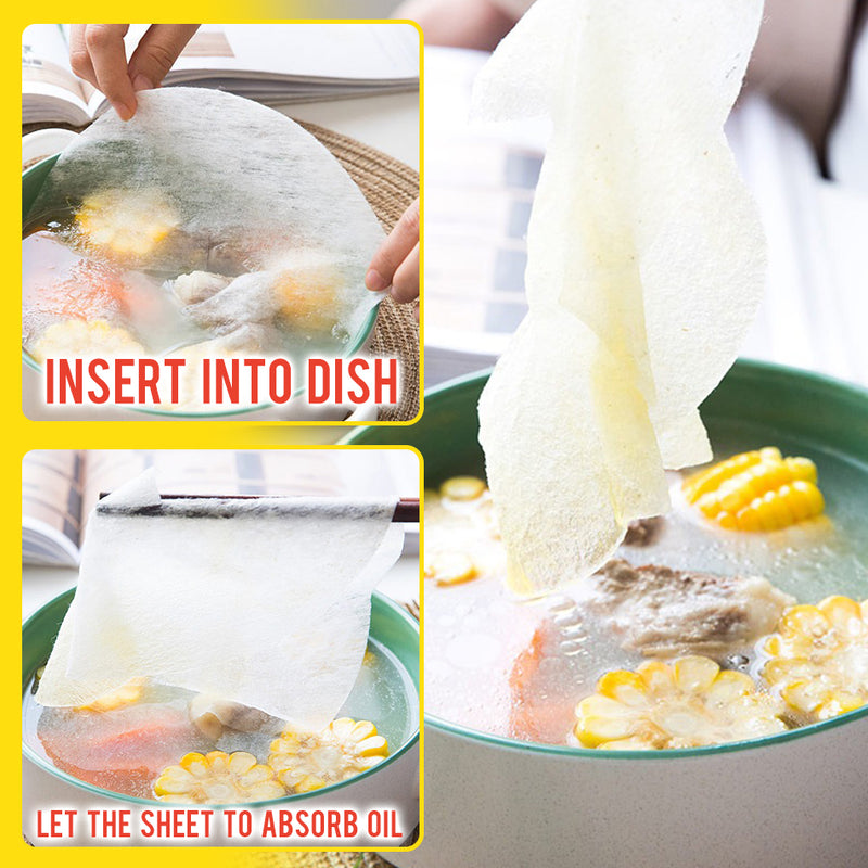 idrop 12PCS Food Oil Absorbing Thin Paper Soaking Sheet [ 20cm x 20cm ]