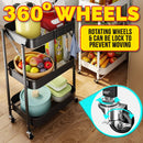 idrop 3 LAYER Foldable Portable Space Saving Kitchen Storage Tray Trolley Shelf