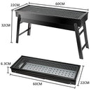 idrop [ 60CM ] Long Foldable BBQ Charcoal Grill Outdoor Camping Picnic Barbecue Set / Pemanggang  BBQ Mudah Alih / 长款可折叠烧烤木炭烧烤户外野营野餐烧烤套装