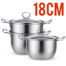 idrop 2 Layer Stainless Steel Kitchen Cooking & Steaming Cookware Pot [ 16cm / 18cm / 20cm ]