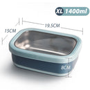 idrop [ 820ml + 1400ml ] SUS304 Stainless Steel Rectangular Fresh Keeping Food Contain / Bekas Penyimpanan Makanan / SUS304不锈钢长方形保鲜食品容器