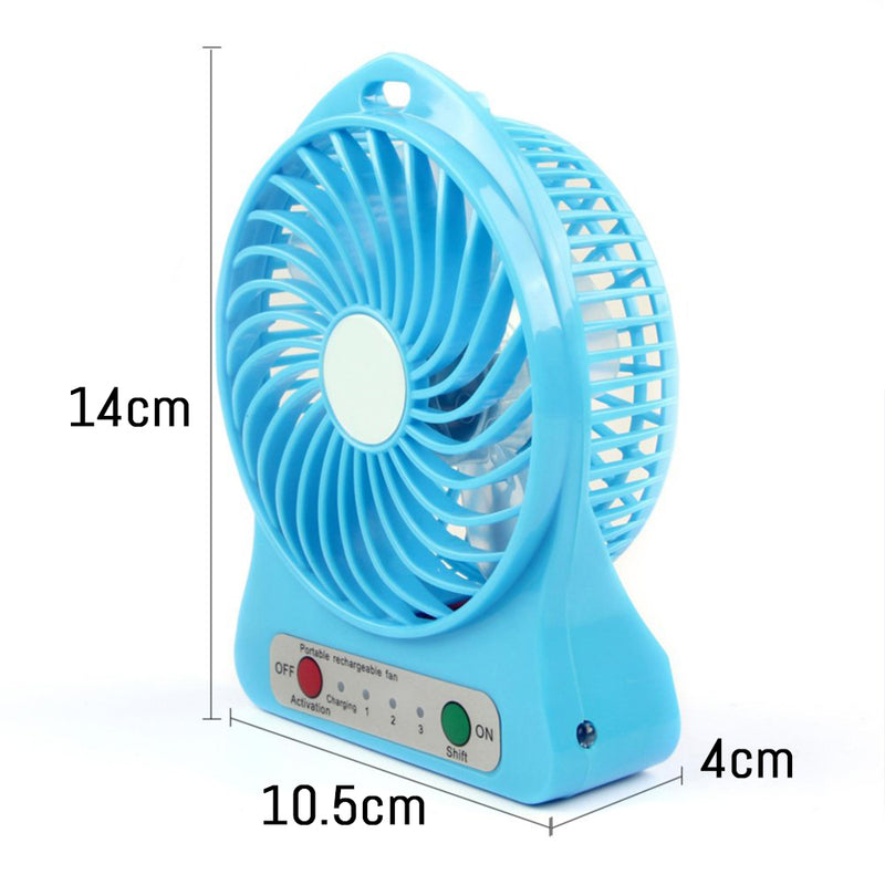 idrop Portable Electric USB Mini Fan LED Light Rechargeable Battery
