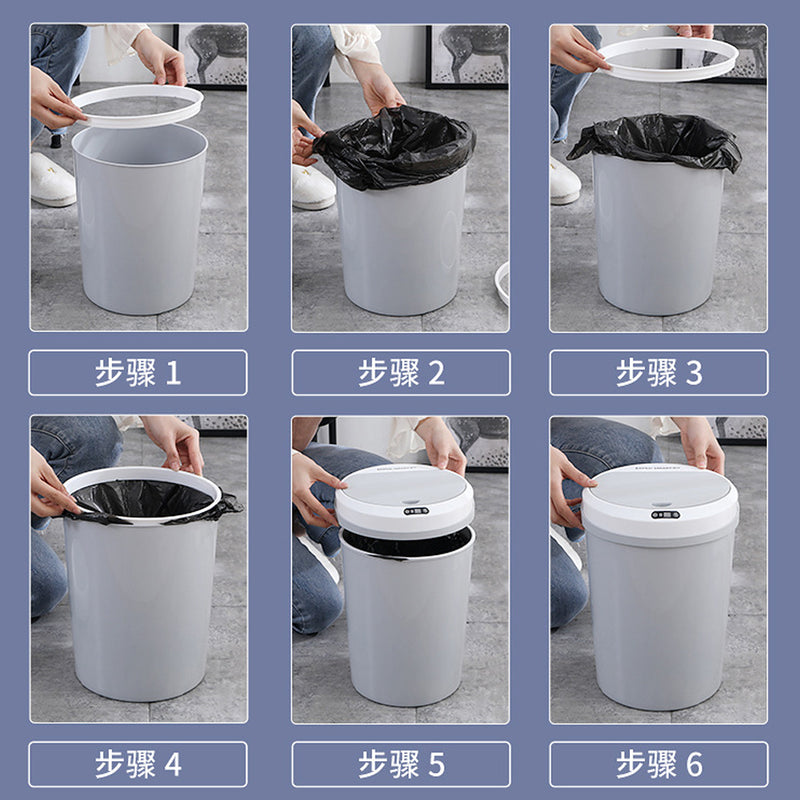 idrop 12L Rechargeable Smart Trash Rubbish Bin with Induction Motion Tap and Touch Sensor
