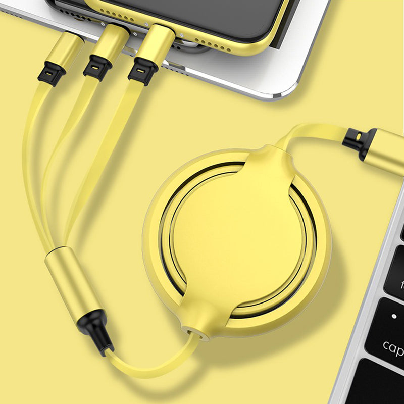 idrop 3 IN 1 Retractable Extendable USB to Type C / Micro USB / Apple Compatible Charging Cable