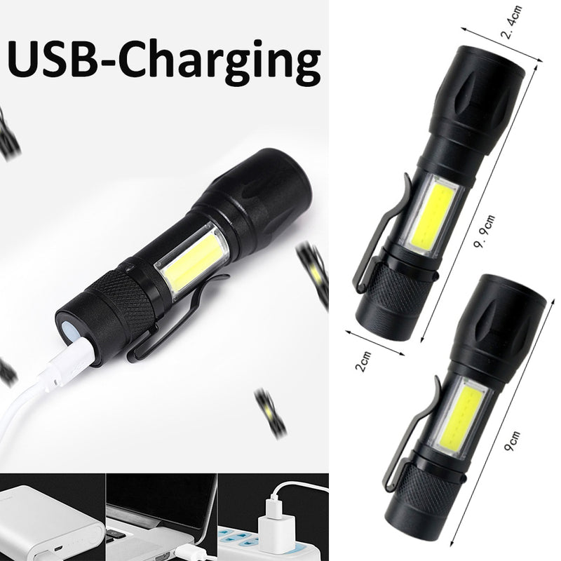 idrop USB Rechargeable LED Torch Light / Lampu Suluh LED USB / USB充电手电筒LED(塑料盒子)