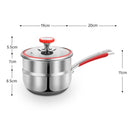 idrop [ 18CM ] Stainless Steel SUS316 Nonstick Honeycomb Single Handle Milk Pot + Steamer Layer / Periuk Masak Susu Keluli Tahan Karat + Pengukus / 316不锈钢双面蜂窝单柄奶锅+蒸笼18CM