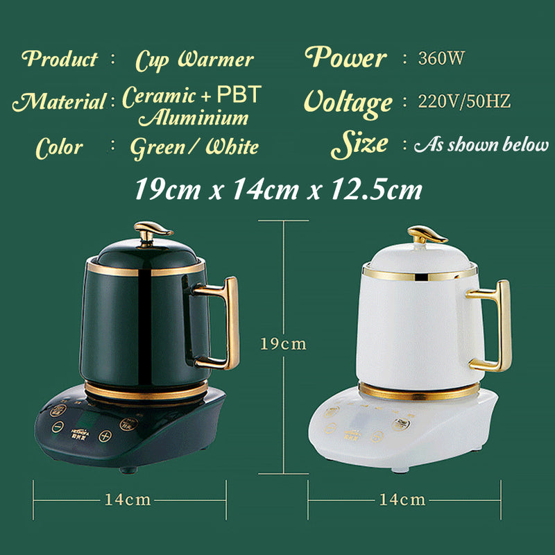 idrop [ 500ml ] PREMIUM COMBO SET Smart Retro Ceramic Multifunction Cup Warmer + Teaspoon + Teddy Bear Napkin / Cawan Masak Minum Seramik + Sudu teh + Kain Beruang / 智能复古陶瓷多功能保温杯+茶匙+泰迪熊餐巾0.5L (360W)