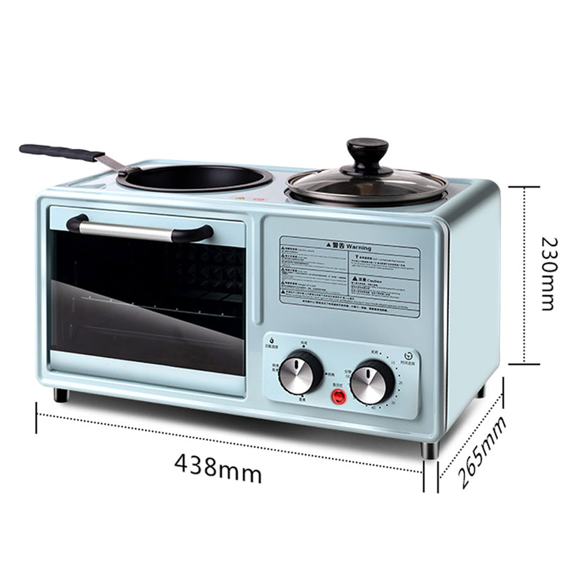 idrop [ ALL IN 1 ] 3 IN 1 Multifunctional Electric Toaster Maker Oven with Cooking Frying Pan and Cooker Pot