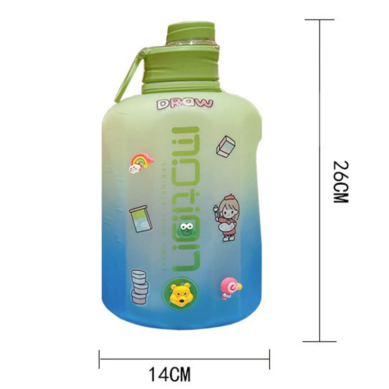 idrop [ 2200ml ] Gradient Color Plastic Drinking Water Bottle / Botol Plastik Warna Warni / 2200ML渐变色塑料水壶 [ FREE Decorative Sticker Patches ]