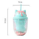 idrop [ 300ml ] Cat Paw Double Layer Drinking Cup / Cawan Minuman Bentuk Kucing / 卡通杯