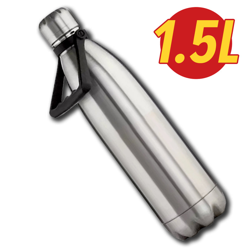 idrop [ 1L / 1.5L / 1.8L ] Full Stainless Steel Drinking Heat Insulation Water Bottle Flask with Handle / Botol Minuman Mudah Alih Keluli Tahan Karat / 全不锈钢带把手保温保温瓶
