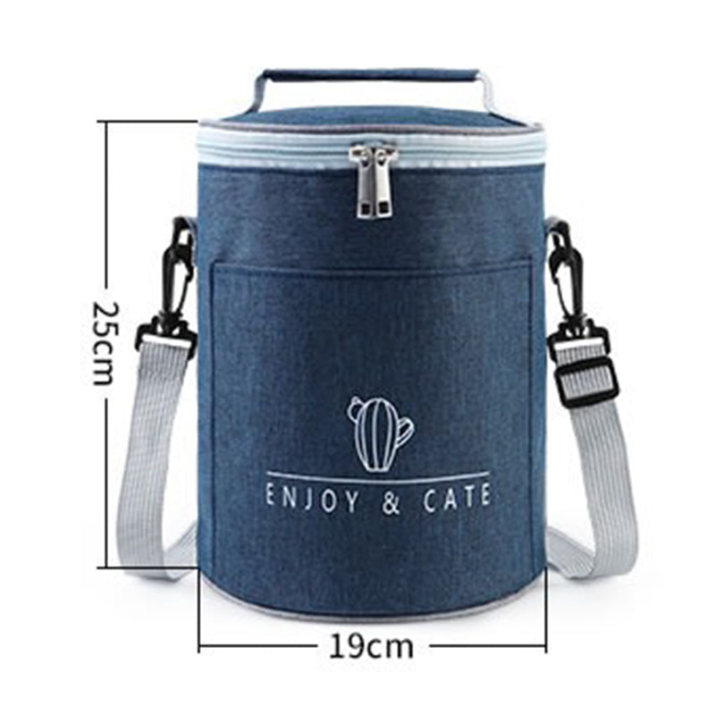 idrop [ 7 Liter ] Round Luncbox Portable Carry Bag / Beg Mudah Alih Bekas Makanan / 大号7L圆型饭盒套