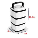 idrop [ 3 LAYER ] 14CM Stainless Steel Japanese Style Food Lunch Box / Bekas Makanan 3 Lapis / (三层)14CM日式保真空提篮(饭格)(方形 )(304)