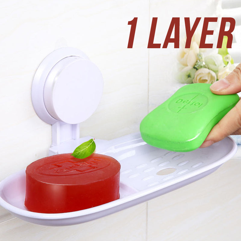 idrop Wide Soap & Toiletry Bathroom Accessory Wall Mount Storage Rack [ 1 Layer / 2 Layer ]