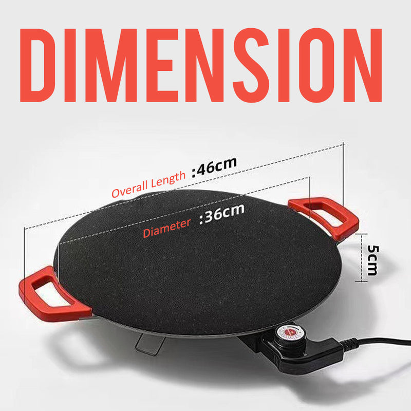 idrop [ 36CM ] 1800W Maifan Stone Nonstick Electric Barbecue Grill Cooking Plate / Piring Tidak Lekat BBQ Gril Elektrik / 36CM新款多功能电烤盘 1800W