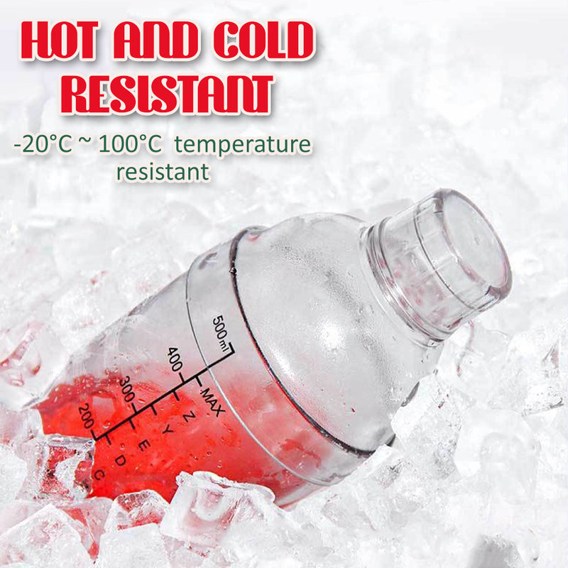 idrop [ 530ml ] Drink Shaker Mixer Cup / Cawan Goncang Air / 手打柠檬茶杯雪克杯奶茶店工具带刻度手摇杯雪壶防溅盖调酒器套装