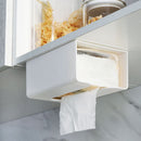 idrop Tissue Box & Plastic Roll Wall Mounted Holder and Household Item Storage