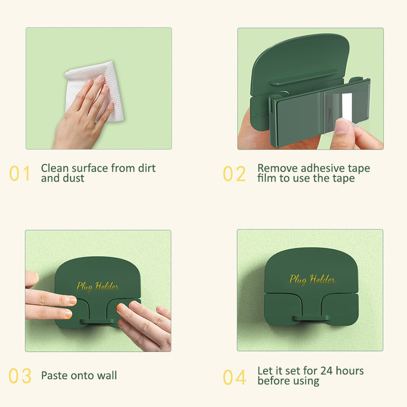 idrop Wall Mounted Multifunction Plug & Cable Organizer Holder / Pemegang Palam Pelbagai Fungsi & Kabel Dipasang di Dinding / 可绕线插头固定架(双面胶)(插头收纳架)