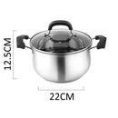 idrop [ 22CM / 24CM ] Stainless Steel Soup Pot [ 1 Layer / 2 layer ] / Periuk Masak Sup / 22CM弧型汤锅 24CM二层弧型汤锅(汤蒸锅)(带格)(复底玻 璃盖)(彩丰)SOUP POT