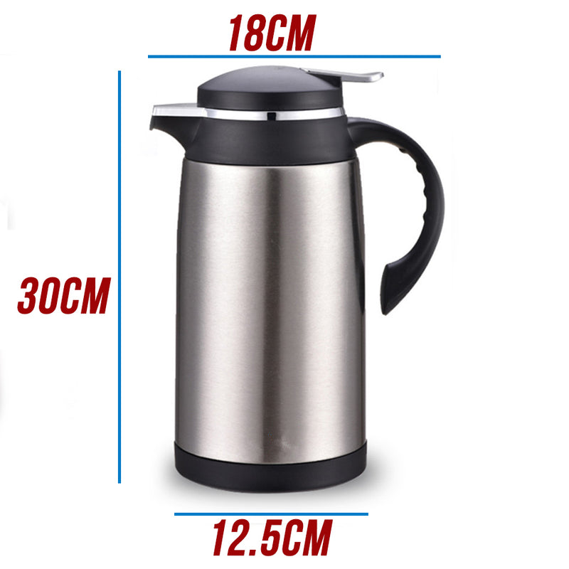 idrop [ 1.6L ] Thermal Stainless Steel Insulation Drinking Vacuum Kettle Flask Pot with Glass Inner Bile