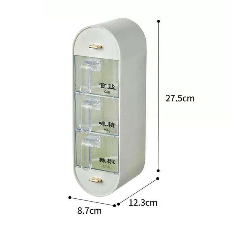 idrop Wall Mounted Vertical Seasoning Storage Box 5-Grid / Bekas Penyimpanan Perempah / (强力胶)5012