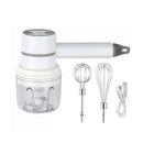 idrop [ 3 IN 1 ] 250ml Multifunction Mini Electric Egg Beater Whisk & Blender USB Powered / Pemukul Telur Elektrik Mini Pelbagai Fungsi & Pengisar USB / 20W三合一 玻璃250ML料理机(三叶刀, 12线棒, 奶油棒)