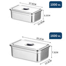 idrop [ 1000ml +1600ml ] SUS304 Stainless Steel Food Storage Fresh Keeping Container Set / Bekas Makanan Keluli Tahan Karat / (1000+1600ML)全钢密封保鲜盒方形2件套 (304)