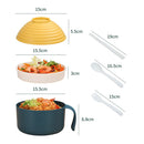 idrop Large Capacity Instant Noodle Plastic Microwave Food Bowl / Mangkuk Makan Plastik / 大号小麦泡面碗套装(麦香