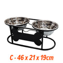 idrop Elevated Steel Double Feeder For Pet Cat & Dog / Tempat Makan Haiwan Peliharaan Kucing & Anjing Dua Dalam Satu / 高架钢制双喂食器，适用于宠物猫狗