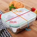 idrop [ 1000ml ] Rectangular Glass Borosilicate Heat Resistant Food Container Lunchbox / Bekas Makanan Gelas Tahan Panas / 1000ML高硼硅耐热玻璃保鲜盒(长方型)(1040ML)