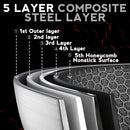 idrop 42CM Kitchen Honeycomb Non Stick Cooking Frying Wok SU304 Stainless Steel with Lid Cover