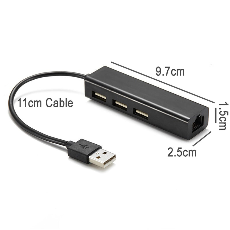 idrop 1 Port USB Ethernet Cable & 3 USB 2.0 Port Cable Hub