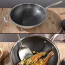 idrop 34cm Stainless Steel Non-Stick Cooking Wok with Full Stainless Steel Lid Cover
