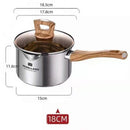 idrop [ 18CM / 24CM ] SUS304 Stainless Steel Milk Pot & Soup Pot with Composite Bottom / Periuk Masak Susu & Sup Keluli tahan Karat / 18CM不锈钢慕森奶锅 24CM不锈钢慕森汤锅 (304)