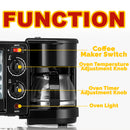 idrop 3 IN 1 Multifunctional Breakfast Maker Cooker Baking Oven & Coffee Maker