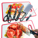 idrop [ 6pcs ] Stainless Steel Kitchen Knife Set + Chopping Board