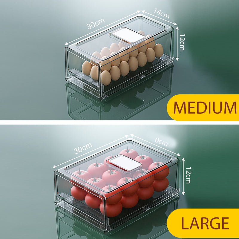 idrop [ MEDIUM / LARGE ] Kitchen Refrigerator Storage Box Drawer / Kotak Rak Peti Ais / 中号厨房冰箱收纳盒带沥水板 (抽屉款) [ 1 PIECE ]