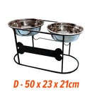 idrop Elevated Steel Double Feeder For Pet Cat & Dog / Tempat Makan Haiwan Peliharaan Kucing & Anjing Dua Dalam Satu / 高架钢制双喂食器，适用于宠物猫狗