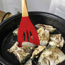 idrop Kitchen Nonstick Silicone Cooking Spatula with Wooden Handle / Spatula Dapur Memasak Dengan Pemegang Kayu / 厨房不粘硅胶木柄烹饪锅铲