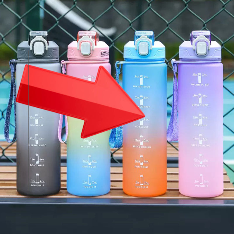 idrop [ 2 IN 1 ] Gradient Color Drinking Water Bottle Set [ 1000ml + 460ml ] / Set Botol Minuman Warna Warni  2 Dalam 1