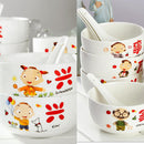 idrop [ 26Pcs ] Ceramic Family Dining Tableware Plateware [ Plate / Rice Bowl / Chopstick / Spoon ]