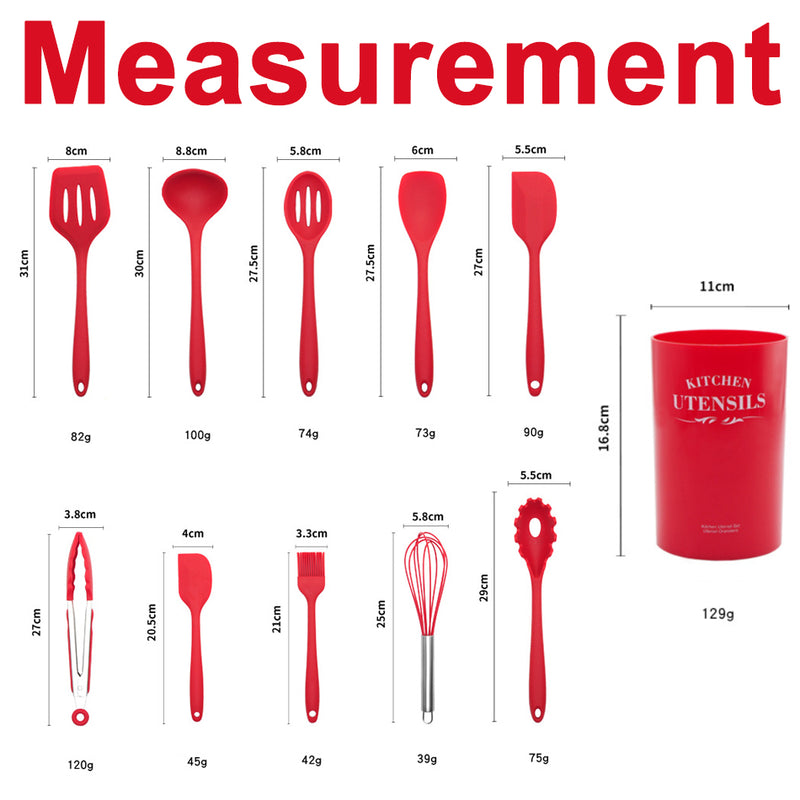idrop 230°C Heat Resistant Kitchen Food Grade Cooking Silicone Utensils Cookware Kitchenware Set