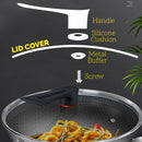 idrop [ 32CM / 34CM ] Stainless Steel SUS316 Frying Cooking Cook Wok with Glass Lid Cover / Kuali Masak Keluli Tahan Karat Bersama Penutup Kaca / 32CM 34CM不锈钢SUS316煎炒炒锅带玻璃盖