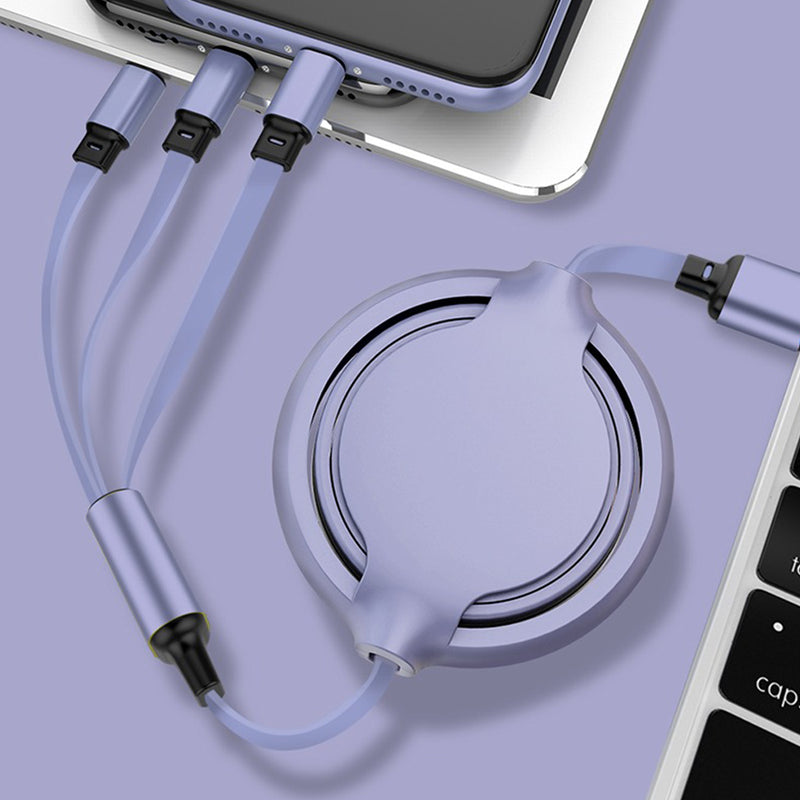 idrop 3 IN 1 Retractable Extendable USB to Type C / Micro USB / Apple Compatible Charging Cable