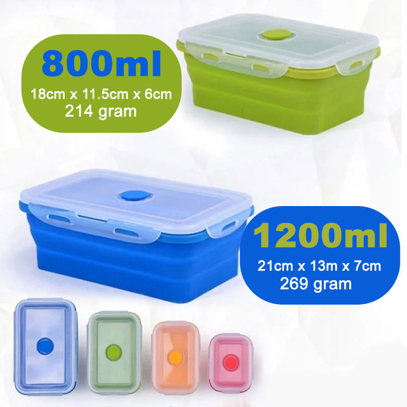 idrop [ 4PCS ] Collapsible Foldable Food Storage Box / Kotak Simpan Makanan / 四件套折叠碗 [ 350ml / 500ml / 800ml / 1200ml ]