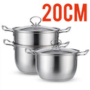 idrop 2 Layer Stainless Steel Kitchen Cooking & Steaming Cookware Pot [ 16cm / 18cm / 20cm ]
