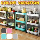 idrop 3 LAYER Foldable Portable Space Saving Kitchen Storage Tray Trolley Shelf