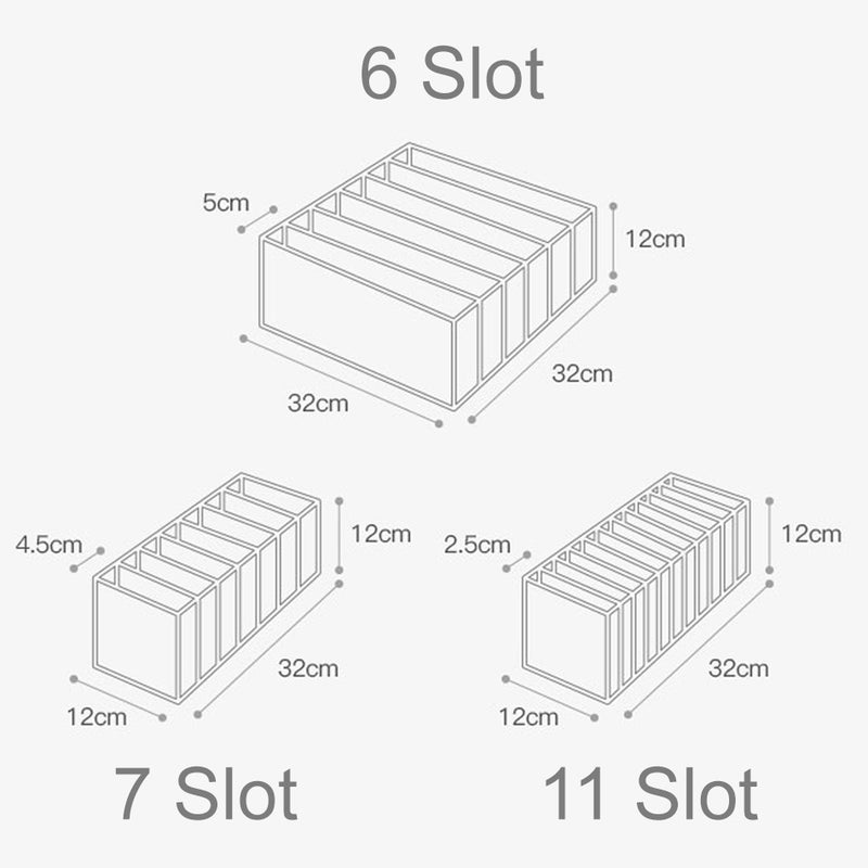 idrop [ 3PCS / SET ] Household Underwear Socks & Bra Lingerie Drawer Cabinet Storage Box